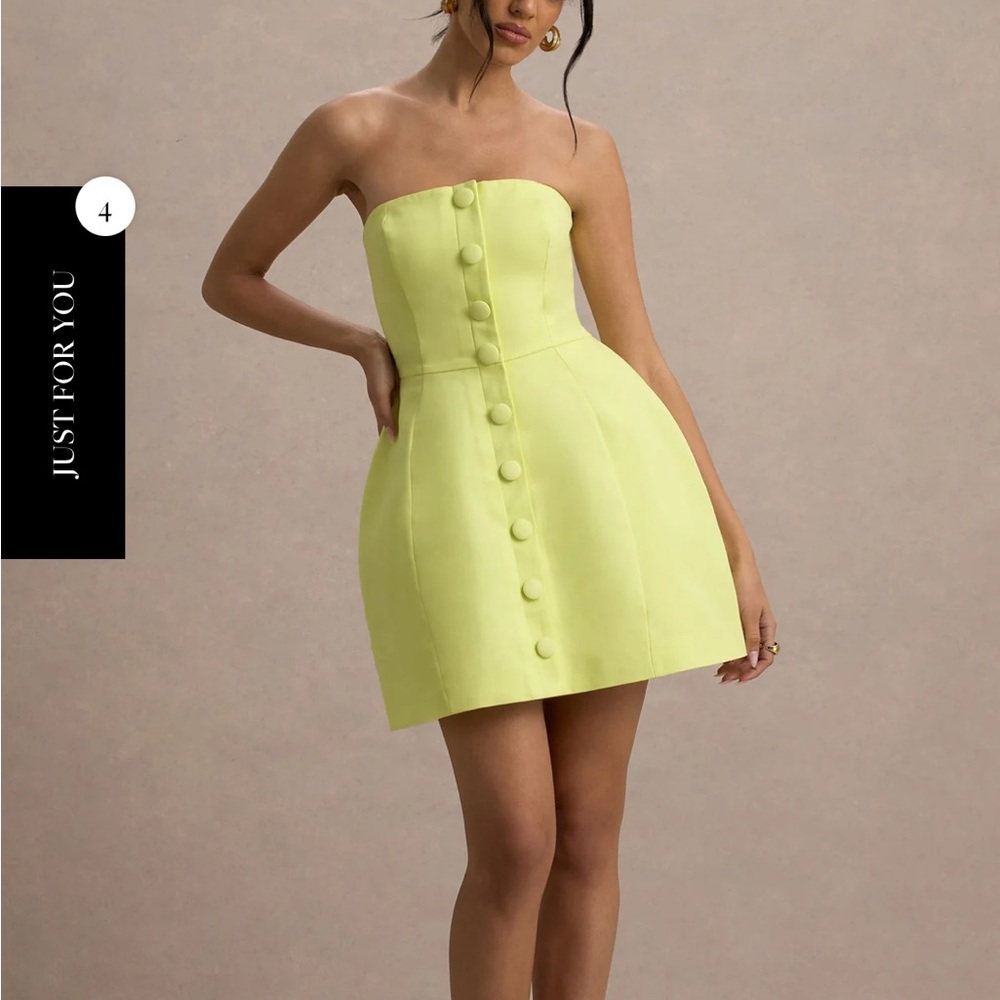 Club L London Strapless Lemon Dress